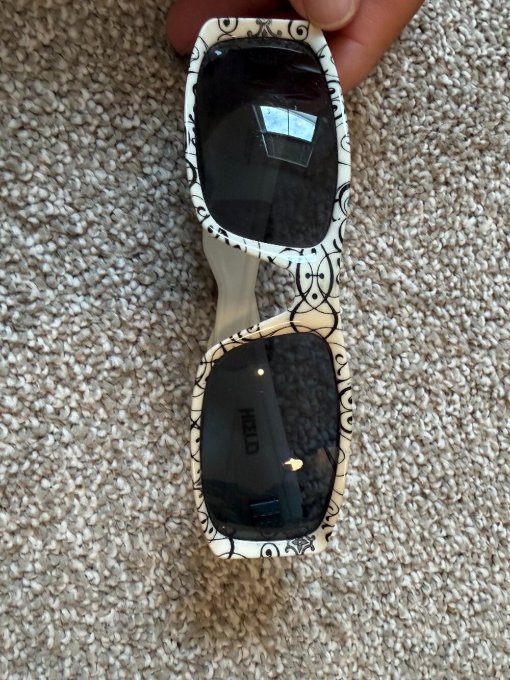 Spy Optic Hielo Sunglasses White Black Graphic Wrap Made in Italy Y2K